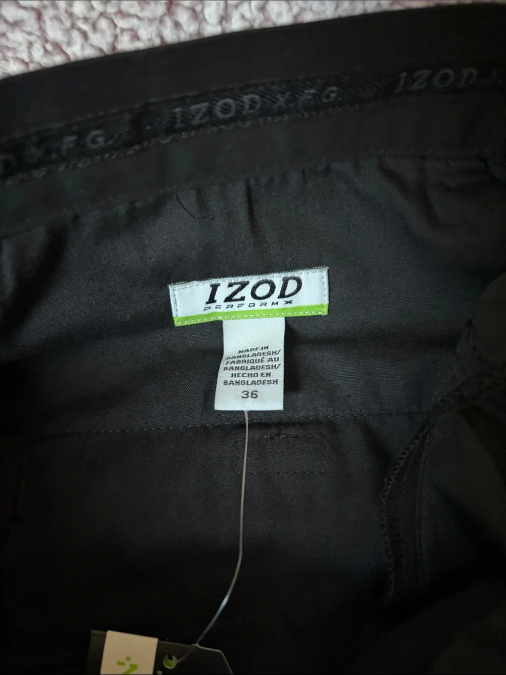 Izod Black Flat-Front Performance Shorts